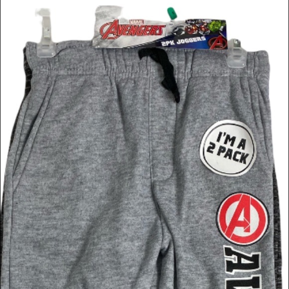 NWT Marvel Avengers 2 Pack Of Boy's Joggers/Sweatpants light Gray & Dark Gray - Picture 9 of 14